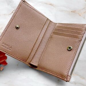 Blush Saffiano Leather Zip Card Wallet by Italian Furla